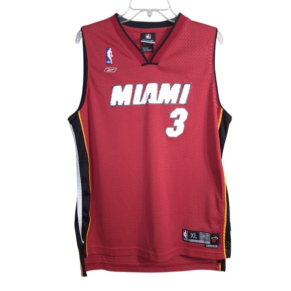 Reebok NBA Miami Heat‎ Dwyane Wade Men's Red Jersey Size XL #3